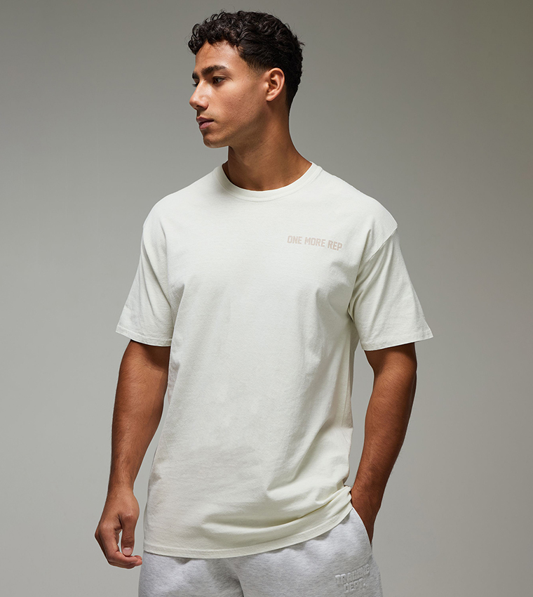 Washed One More Rep Printed Oversized T-Shirt