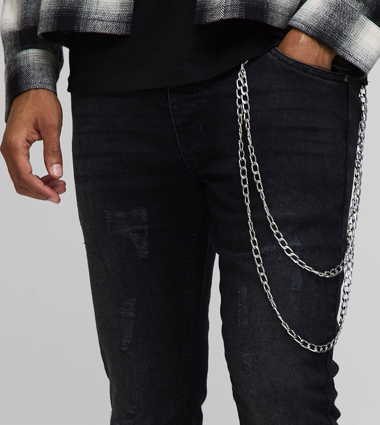 Skinny Fit Stacked Washed Jeans