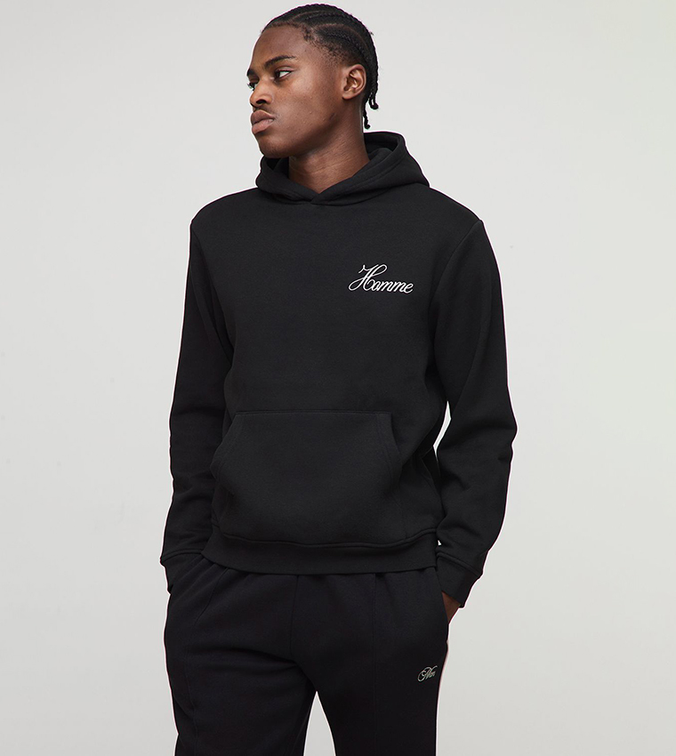 Regular Homme Embroidered Hoodie