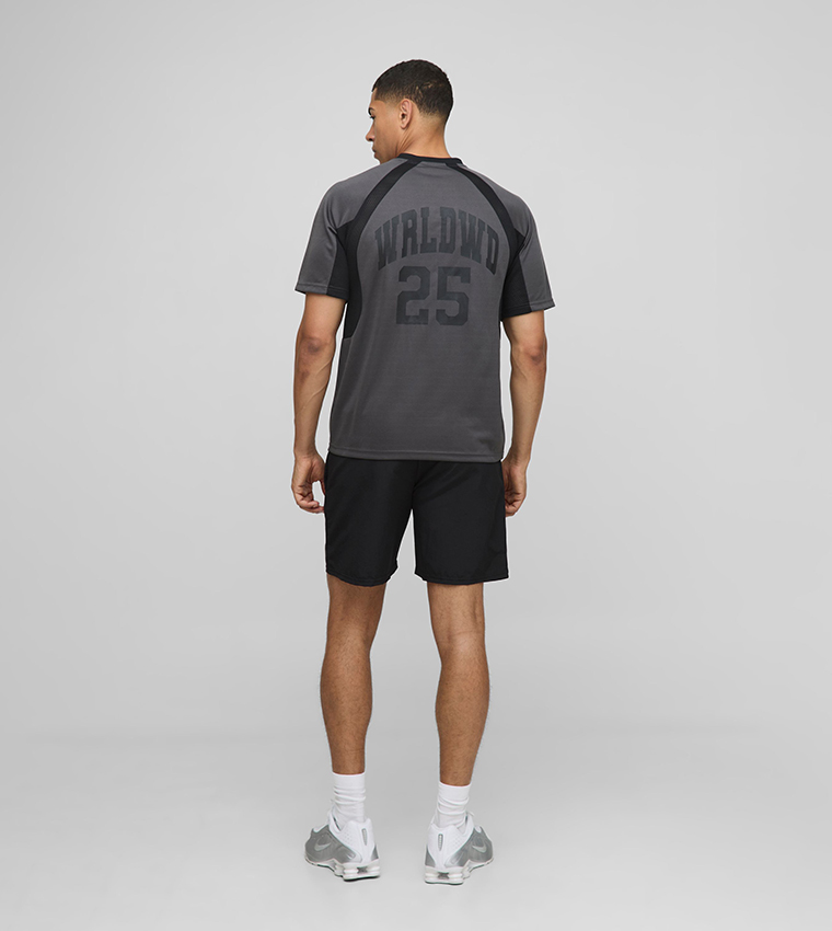 Crinkle Nylon Striped Active Shorts