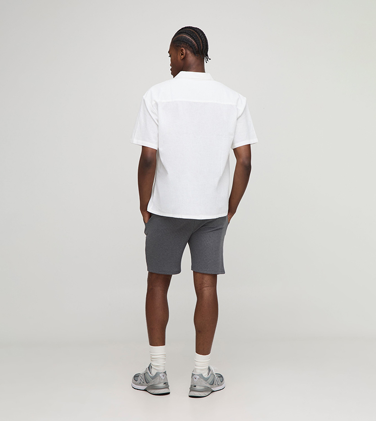 Mid Rise Slim Fit Waffle Shorts