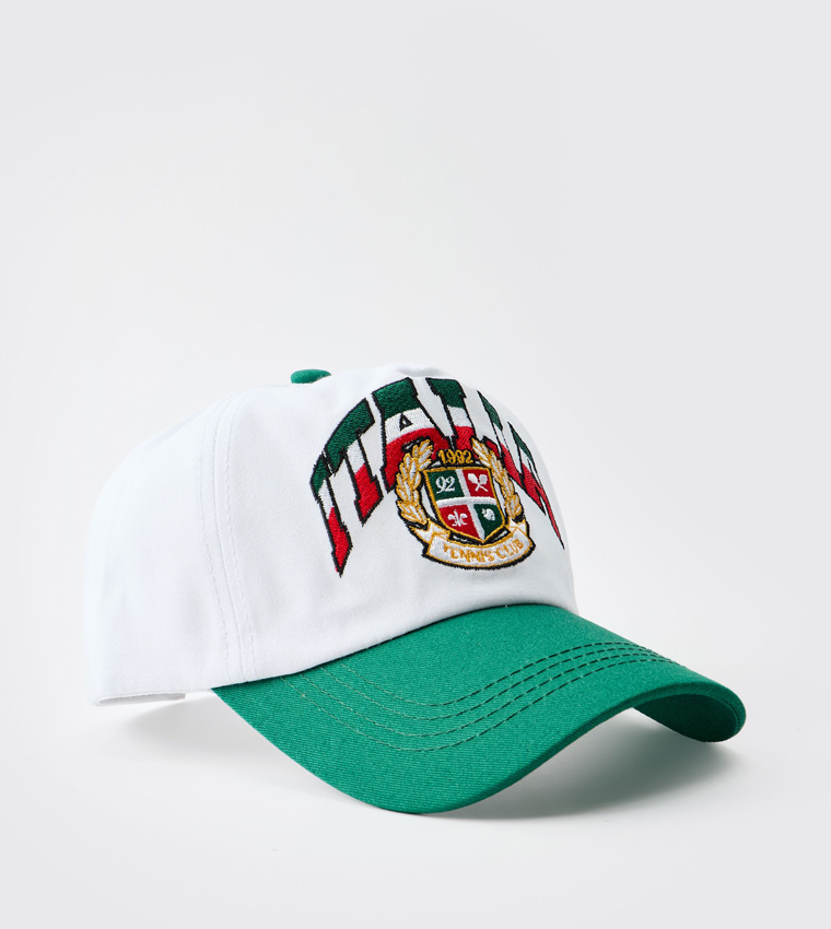 Buy BoohooMAN Italia Embroidered Cap In Green 6thStreet Kuwait
