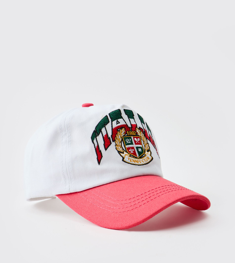 Buy BoohooMAN Italia Embroidered Cap In Red 6thStreet Kuwait