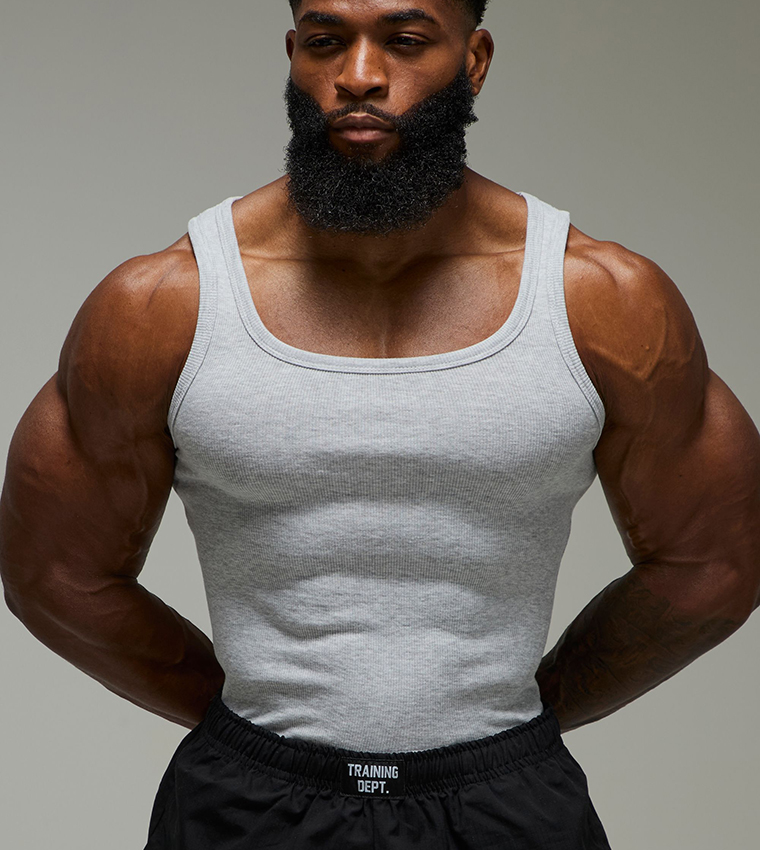 Ribbed Gym Muscle Fit Vest