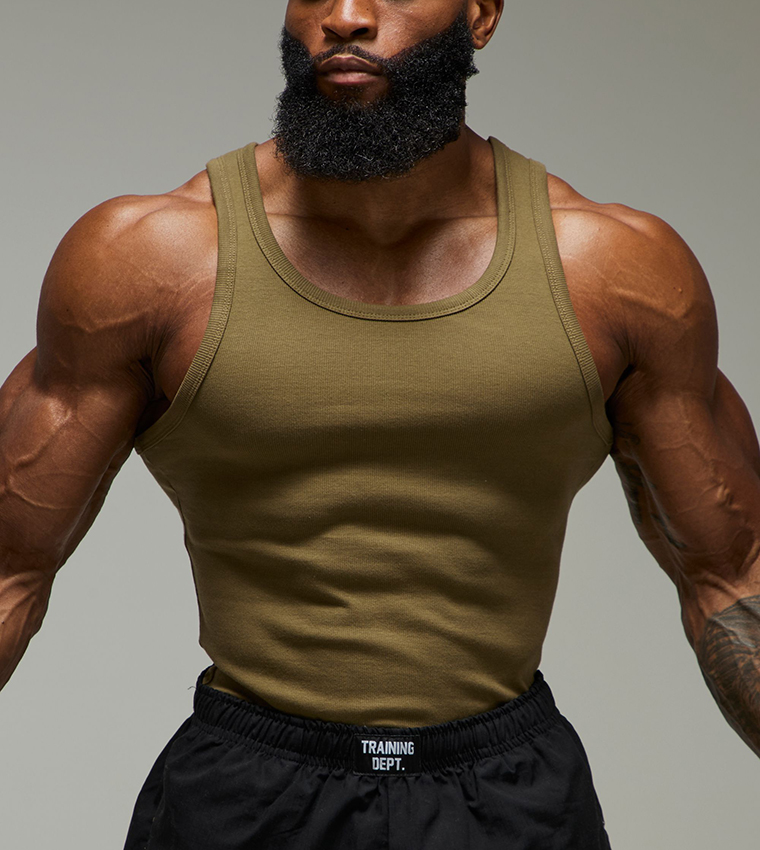 Ribbed Gym Muscle Fit Vest