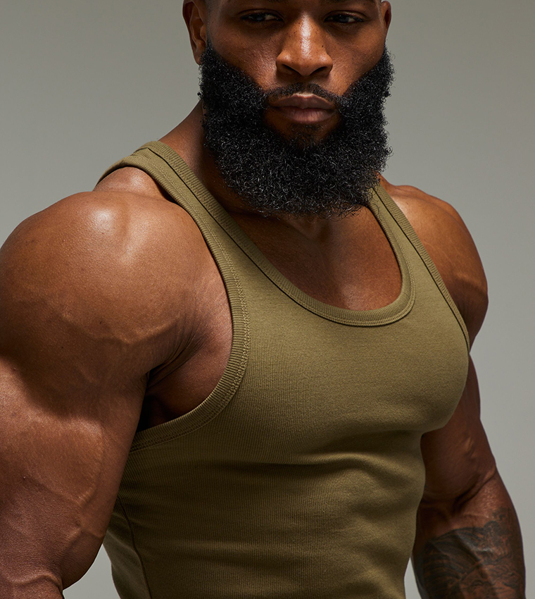 Ribbed Gym Muscle Fit Vest