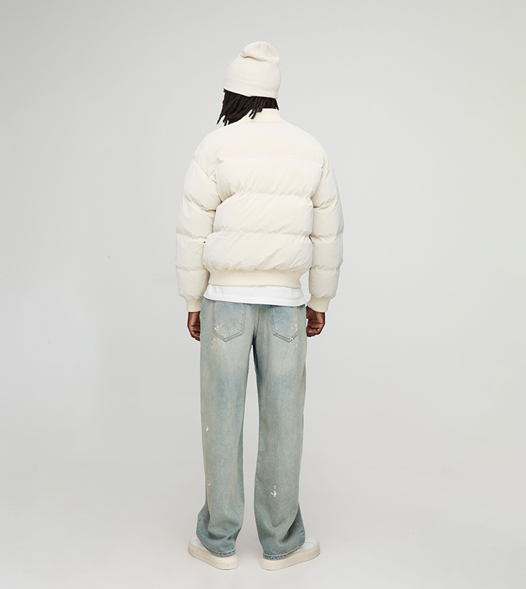 Regular Fit Padded Pocket Bomber Jacket