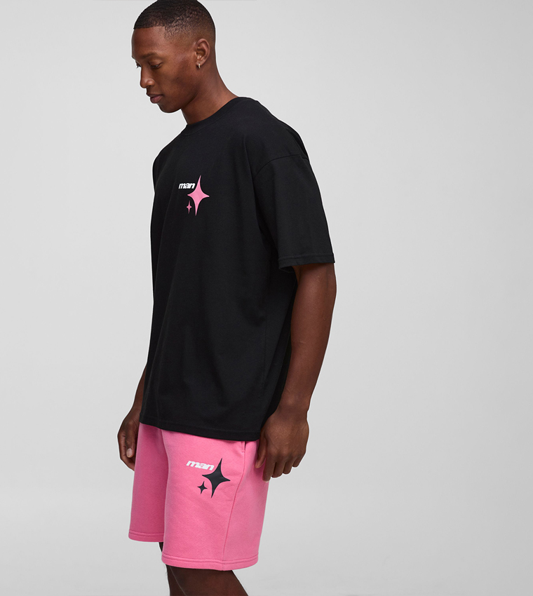 Graphic Printed Oversized T-Shirt and Shorts Set