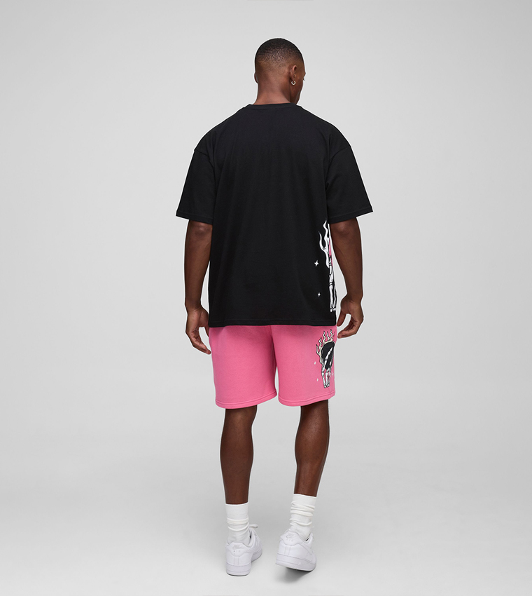 Graphic Printed Oversized T-Shirt and Shorts Set