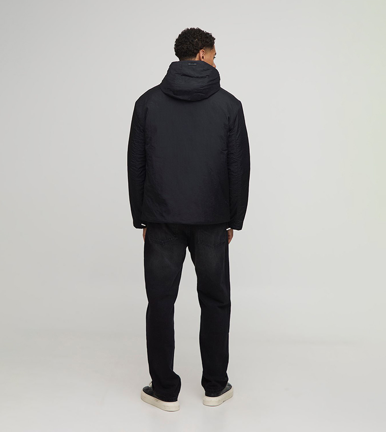Funnel Neck Hooded Cagoule Jacket