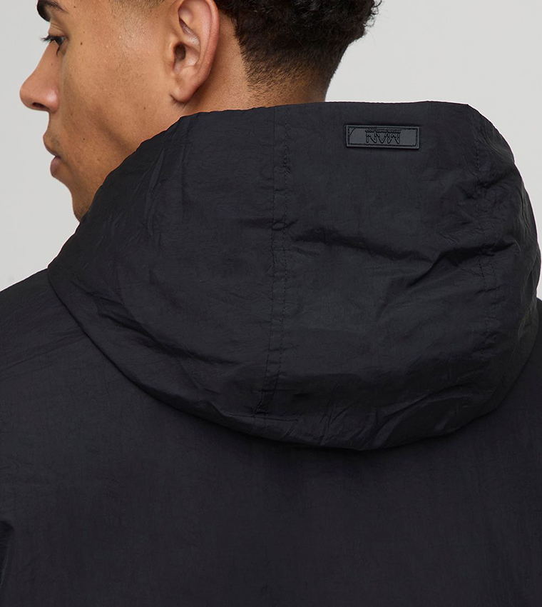 Funnel Neck Hooded Cagoule Jacket