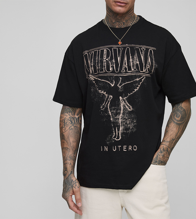 Tall Nirvana License Print Oversized T-Shirt