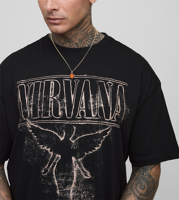 Tall Nirvana License Print Oversized T-Shirt