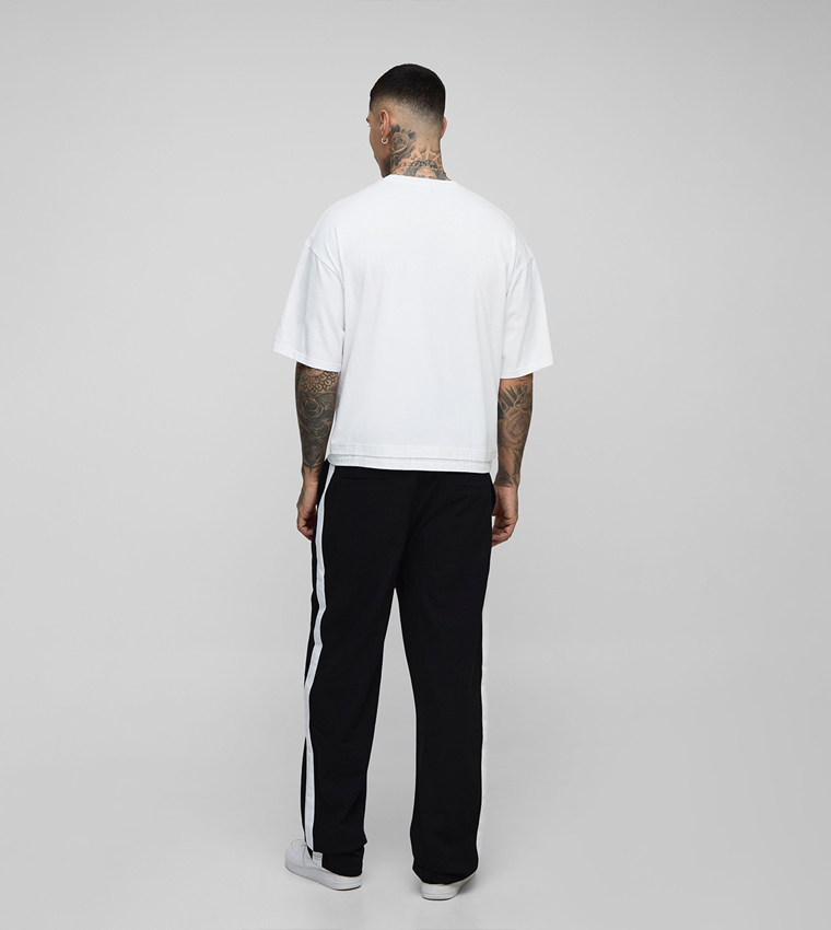 Tall Elastic Waist Relaxed Fit Trousers with Side Panel