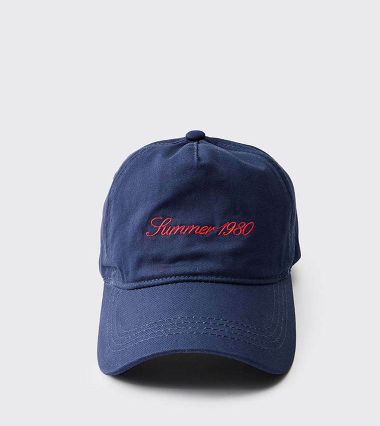 Buy BoohooMAN Homme Embroidered Baseball Cap In Navy 6thStreet Qatar