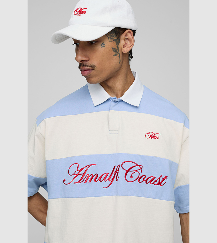 Amalfi Striped Oversized Polo T-Shirt