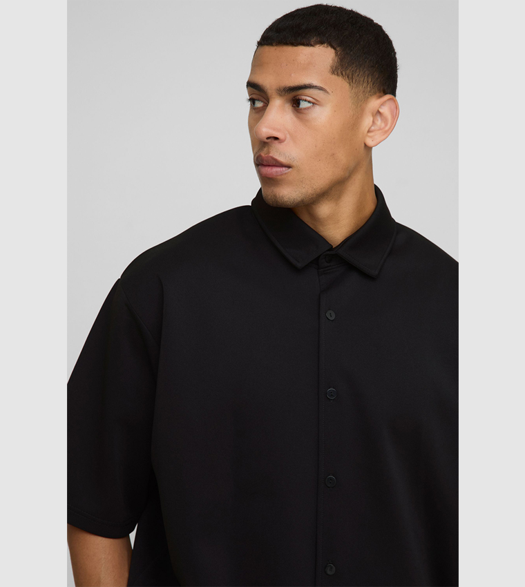 Super Oversized Scuba Collared Shirt and Shorts Set