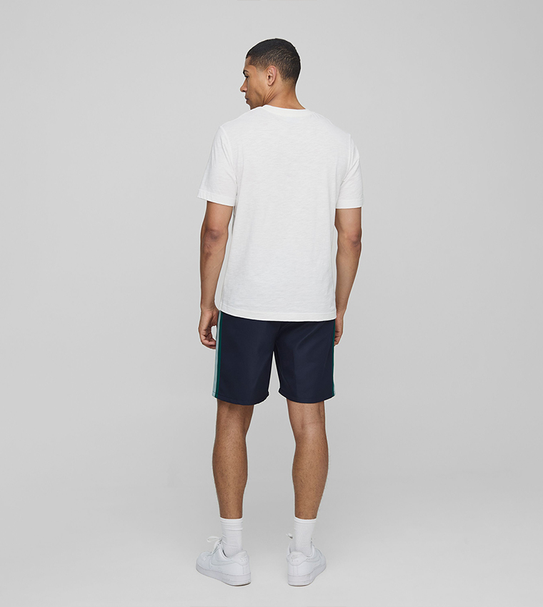Side Striped Elastic Waist Relaxed Fit Shorts