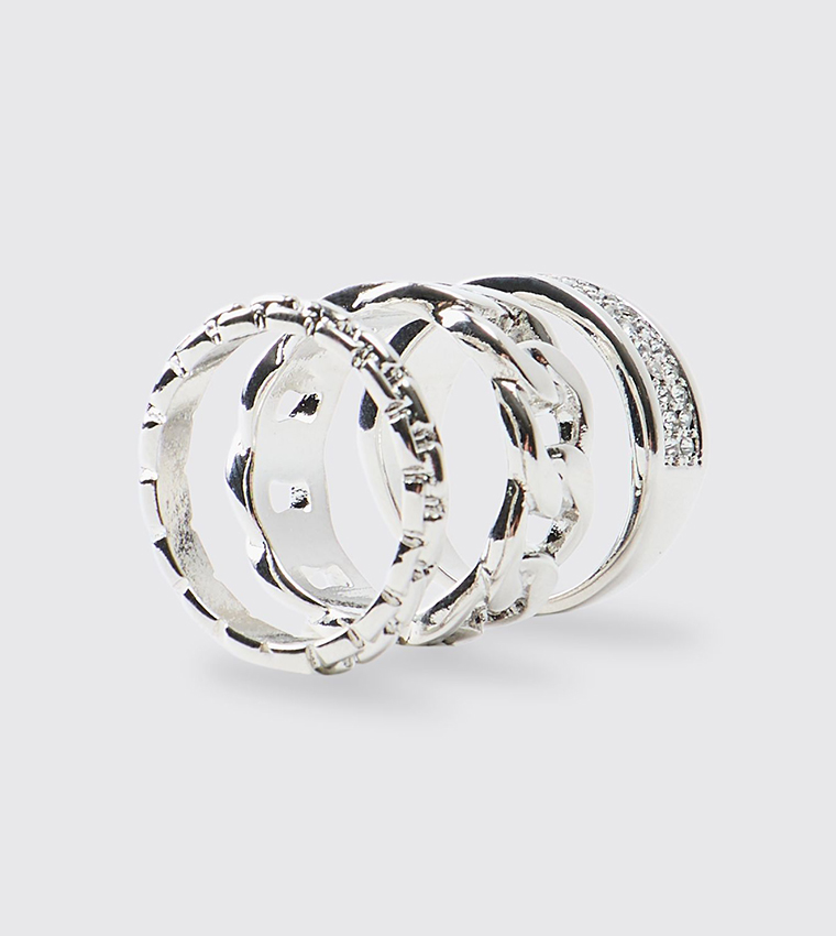 3 Pack Silver Rings
