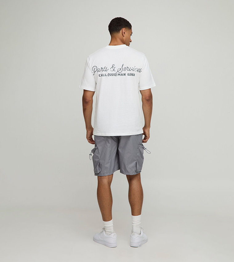 Mid Rise Nylon Cargo Shorts