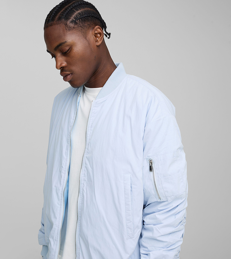 Peached Embroidered Boxy Fit Ma1 Bomber Jacket