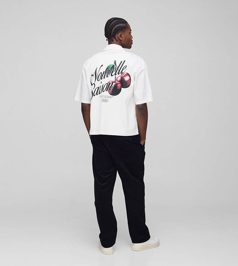 Solid Cord Tapered Fit Trousers