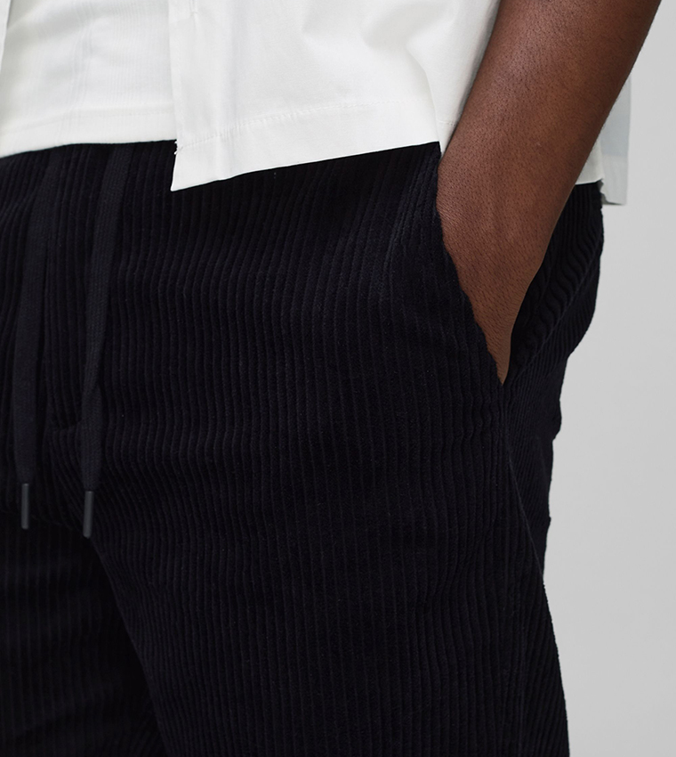 Solid Cord Tapered Fit Trousers