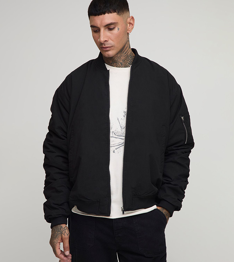 Tall Peached Embroidered Ma1 Bomber Jacket