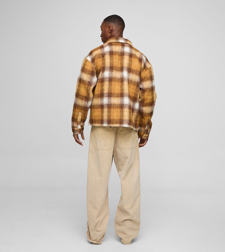 Plaid Brushed Oversized Overshirt