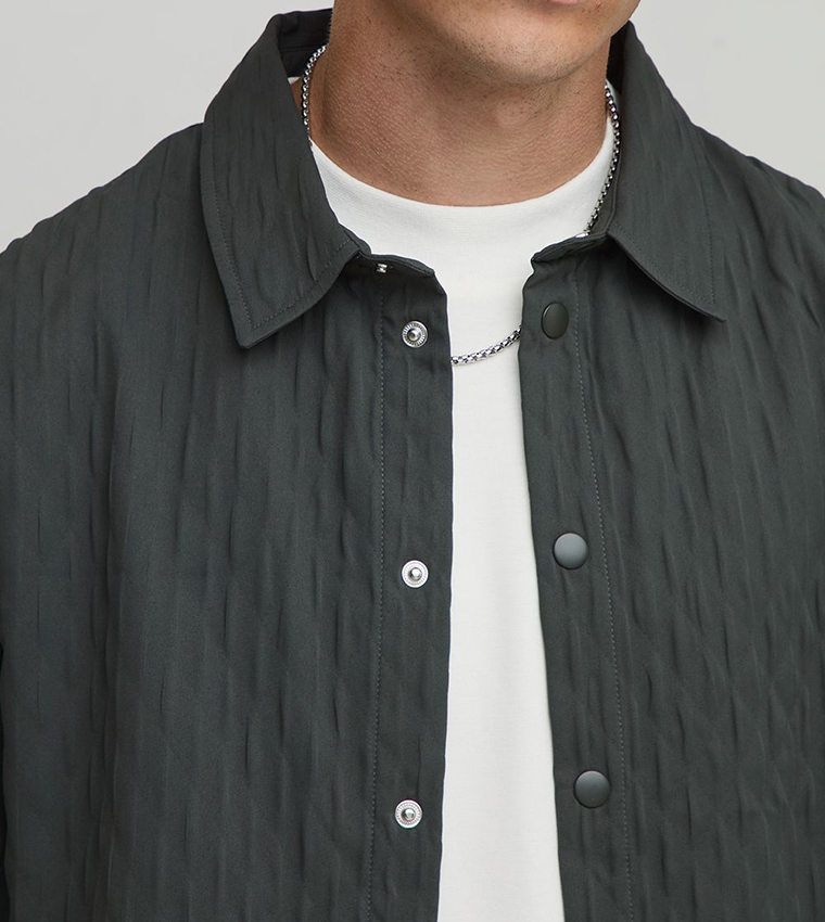Pintuck Curved Hem Long Sleeves Oversized Shirt