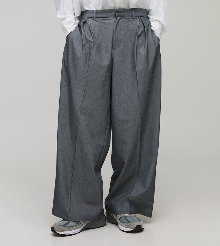 Pleat Front Tailored Wide Fit Smart Trousers