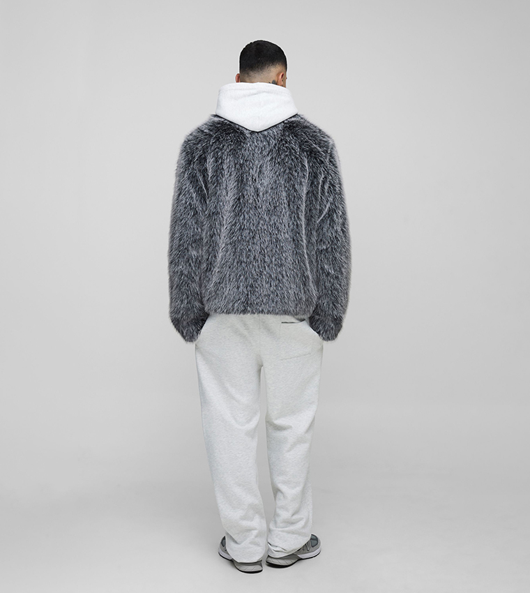 Tall Oversized Faux Fur Collared Jacket