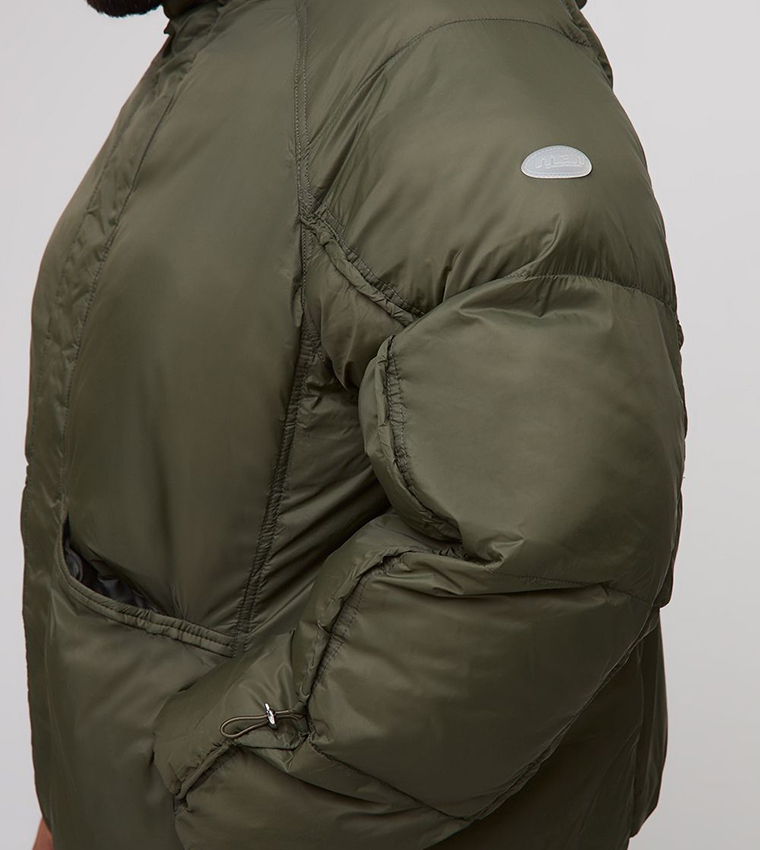 Plus & Tall Oversized Fit Panelled Puffer Jacket