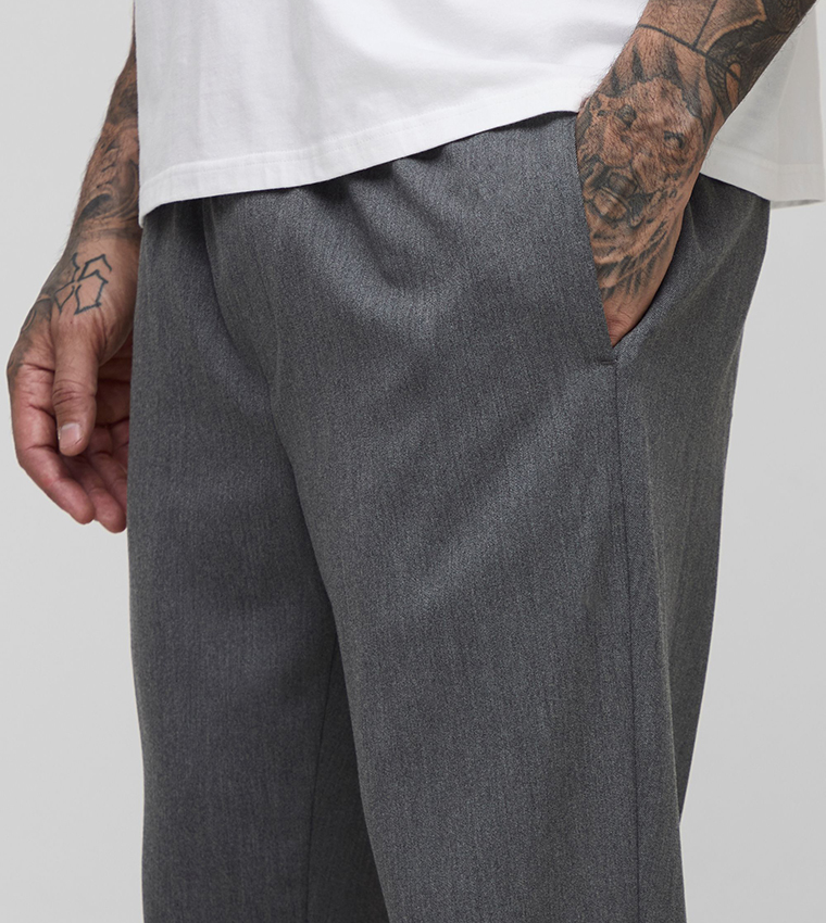 Plus & Tall Elastic Waist Tapered Fit Pants
