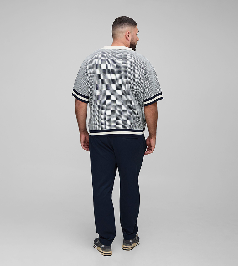 Plus & Tall Elastic Waist Tapered Smart Woven Trousers