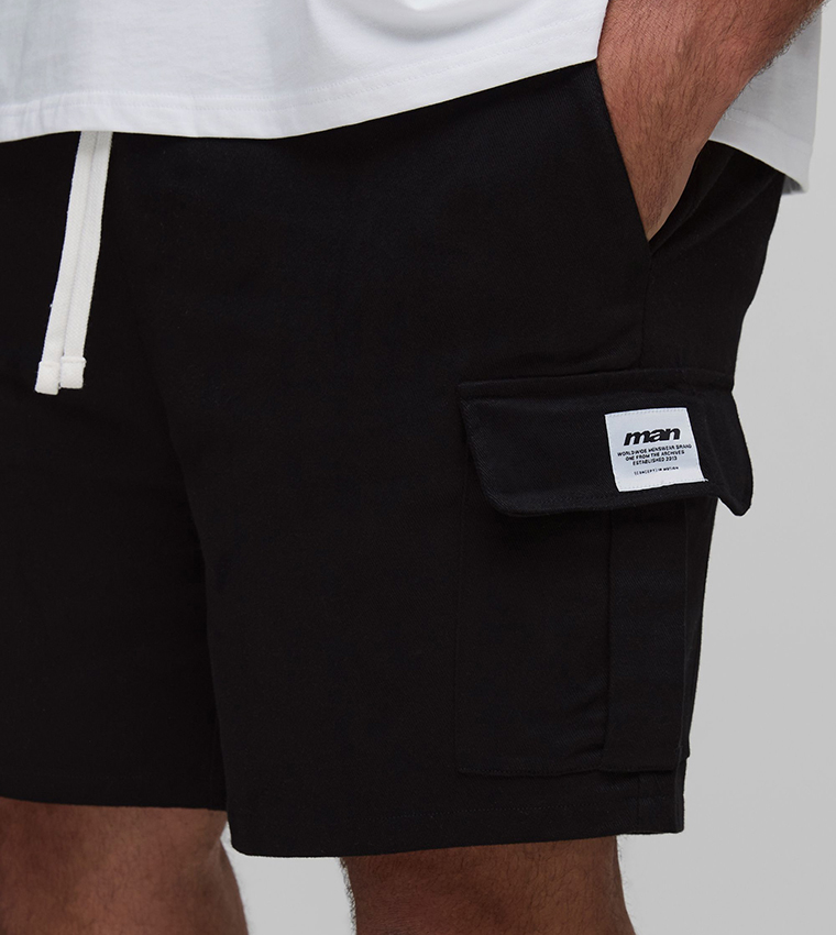 Plus & Tall Elastic Waist Relaxed Fit Woven Cargo Shorts