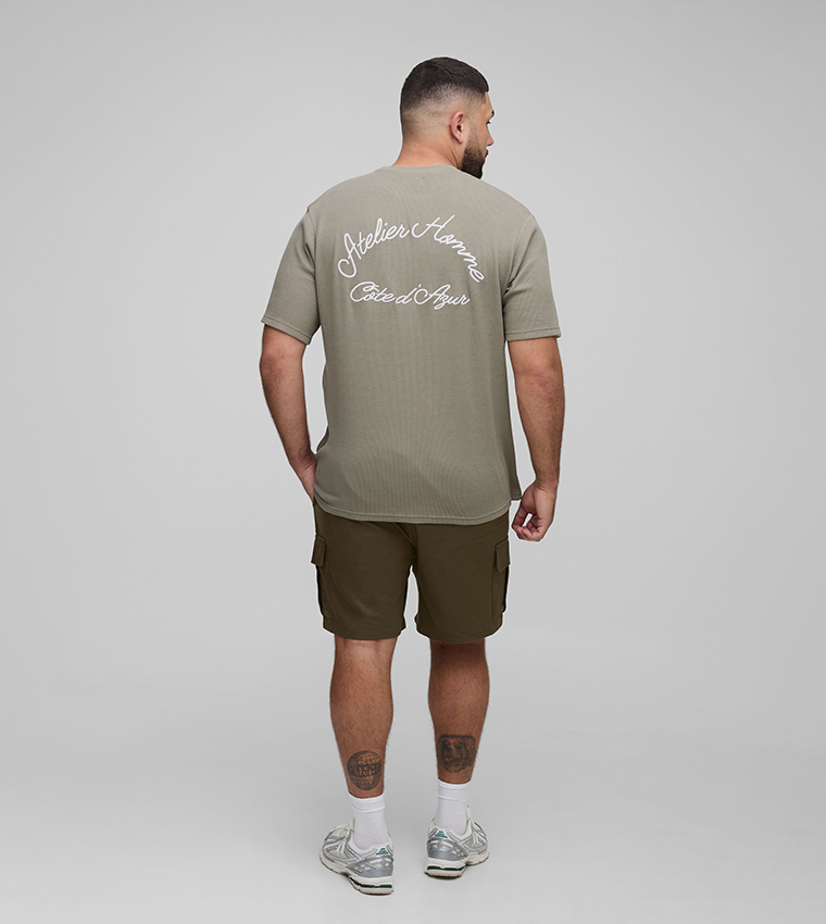 Plus & Tall Elastic Waist Relaxed Fit Woven Cargo Shorts