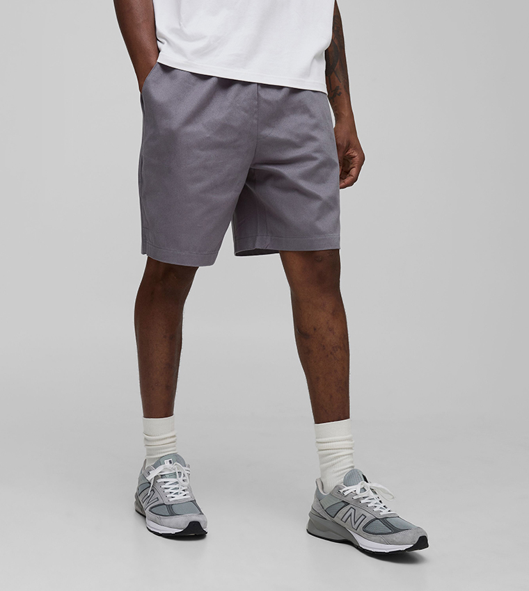 Tall Elastic Waist Baggy Fit Split Hem Shorts
