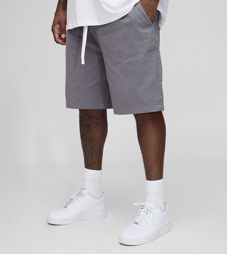 Plus & Tall Elastic Waist Baggy Fit Shorts