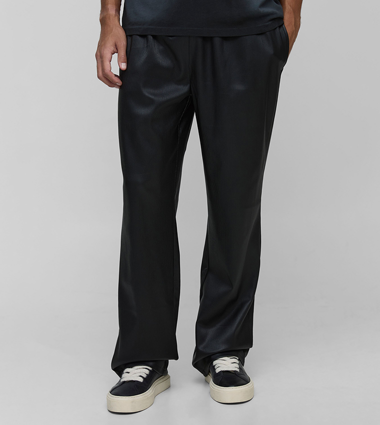 Plus & Tall Pleated PU Relaxed Fit Trousers