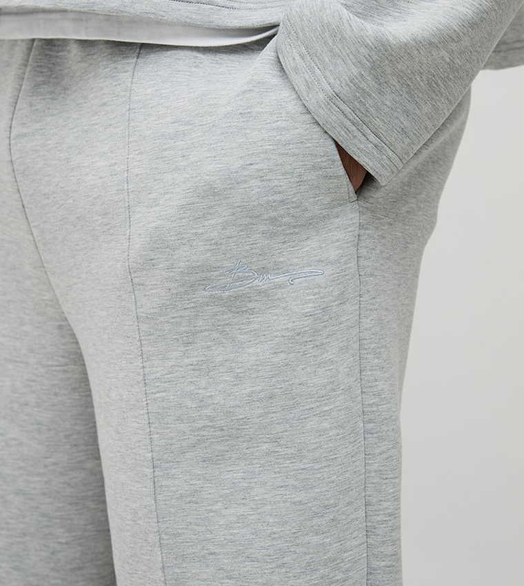 Plus & Tall Scuba Embroidered Straight Fit Sweatpants