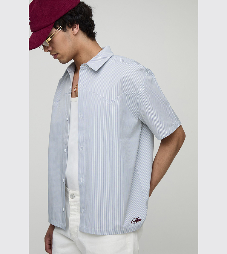 Jieda（ジエダ）の「STRIPE OVERSIZED WESTAN SHIRTS（シャツ/ブラウス