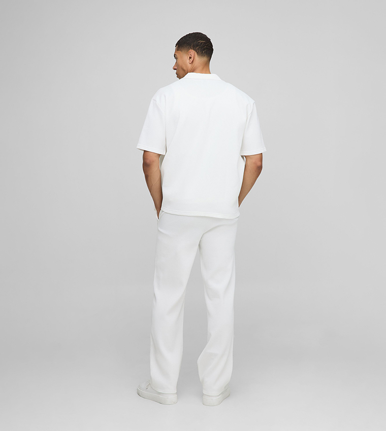 Short Sleeves Revere Oversized Fit Pleated Shirt