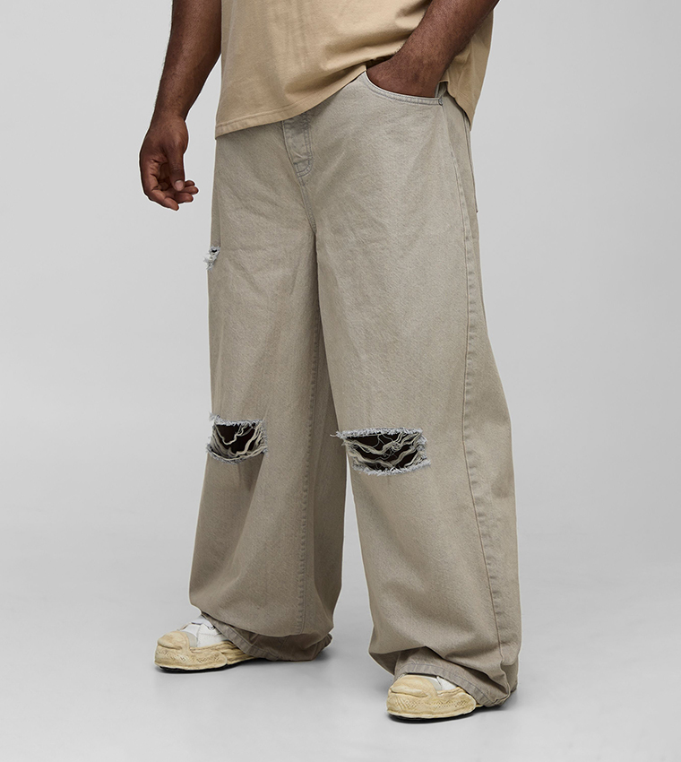 Rigid Ripped Baggy Fit Jeans