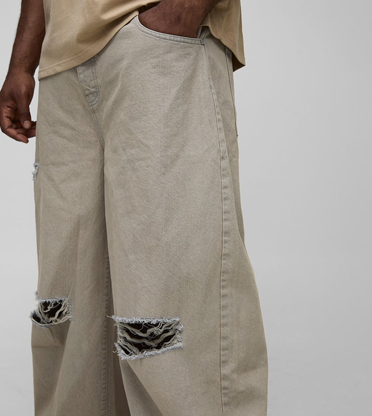 Rigid Ripped Baggy Fit Jeans