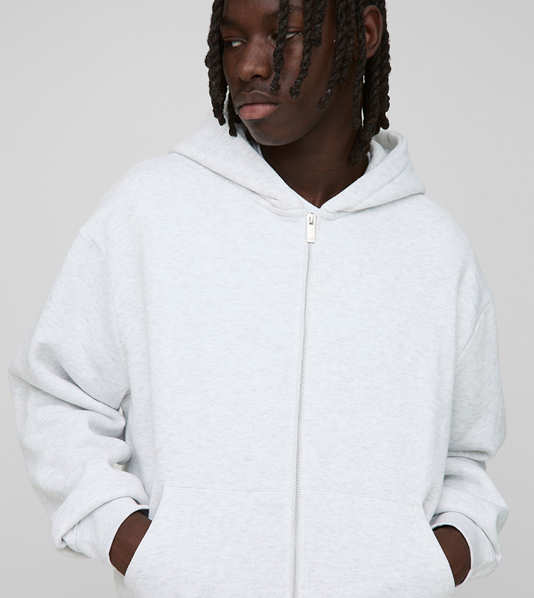Zip Through Oversized Hooded Jacket