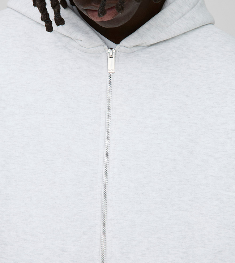 Zip Through Oversized Hooded Jacket