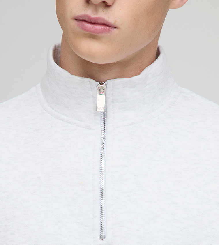 Quarter Zip Funnel Neck Oversized Sweatshirt