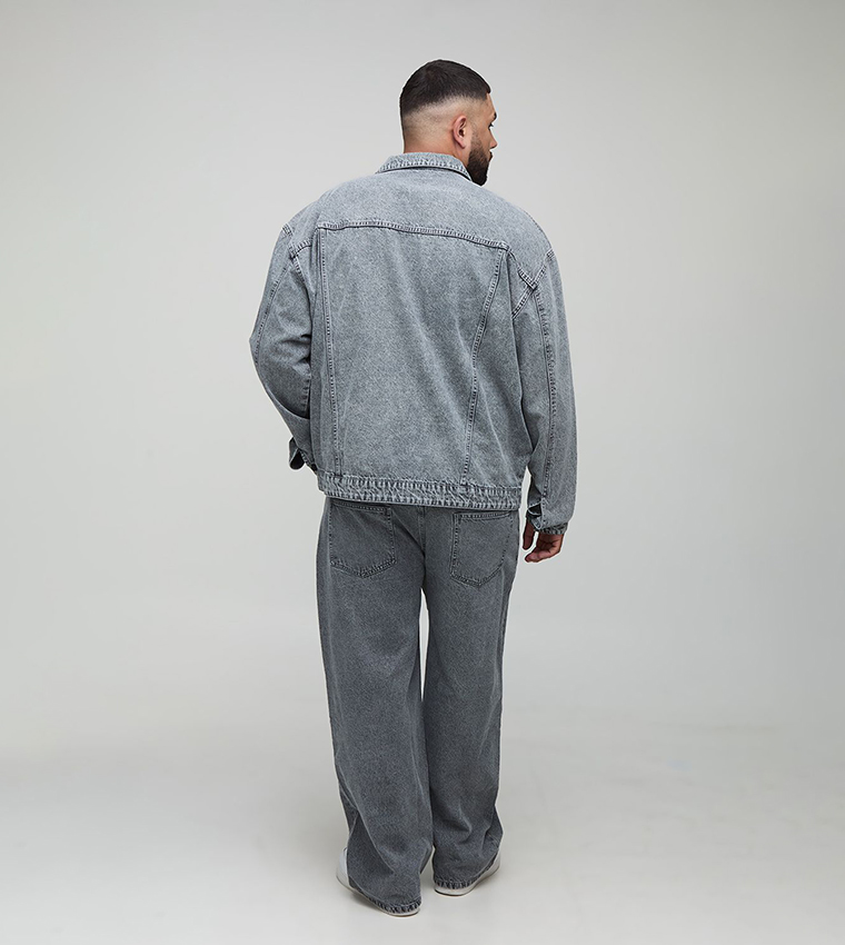 Acid Wash Mid Rise Relaxed Fit Jeans