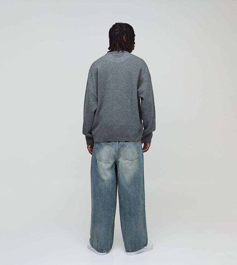 Rigid Washed Baggy Fit Jeans